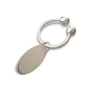 Tiffany & Co Vintage 925 Sterling Silver XL Oval Tag Screwball Horseshoe Keyring
